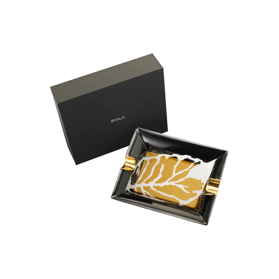 Black Leaf Ashtray - Gold