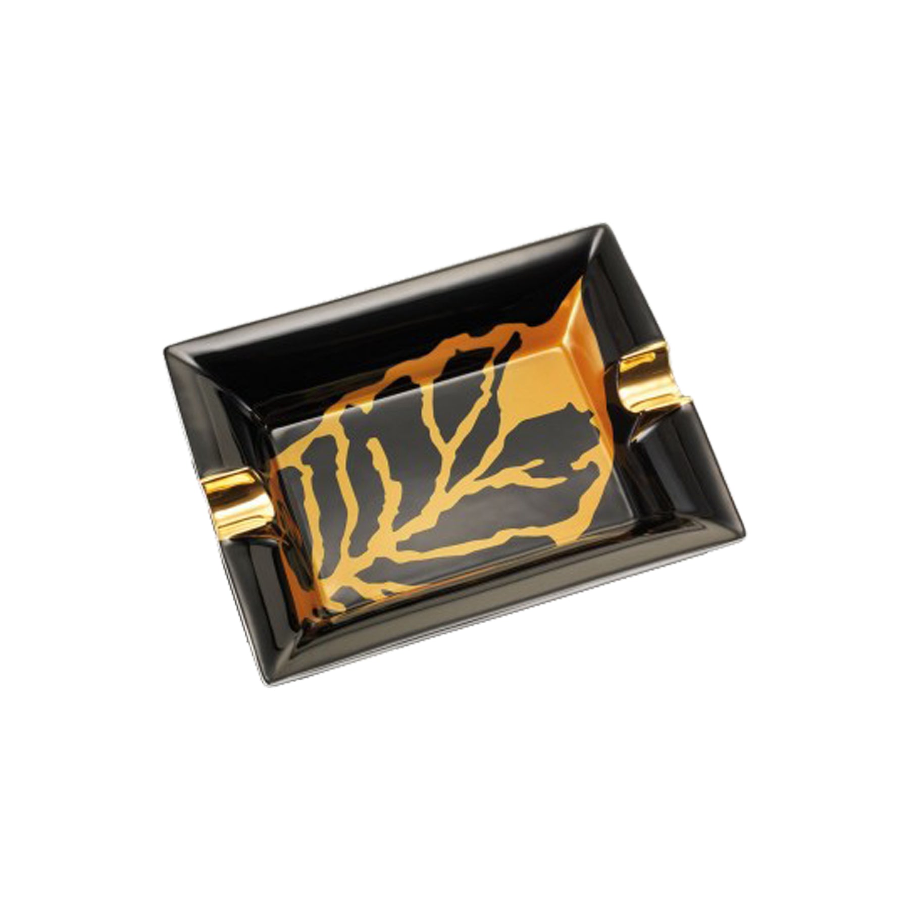 Black Leaf Ashtray - Gold