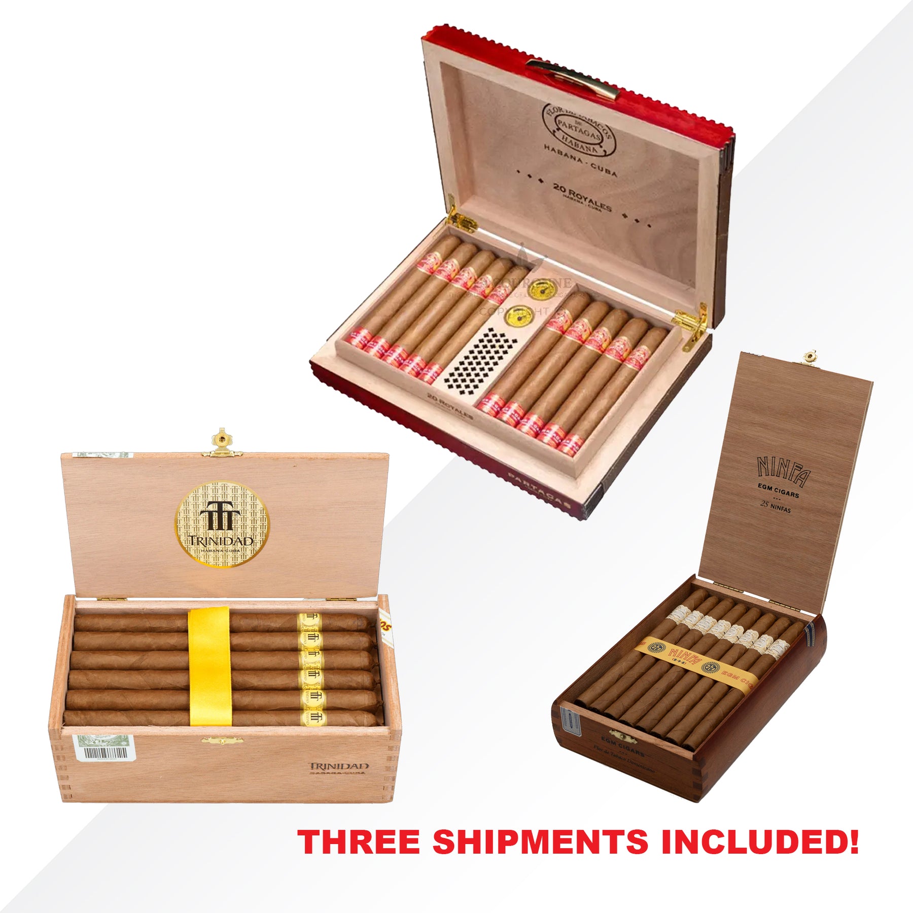 Trinidad Fundadores + Partagas Royales + Lusitanias 10pcs