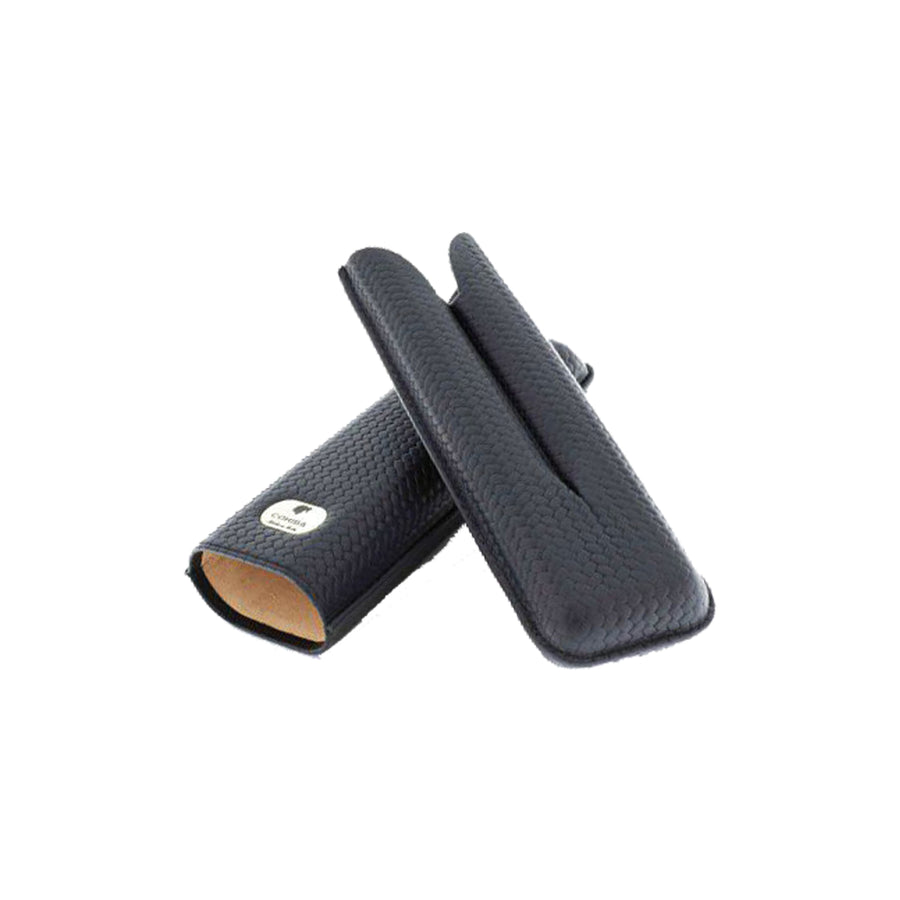 Leather woven print cigar case COHIBA